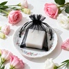 image:imageG2PLUS 100PCS Drawstring Organza Bags 4x6 in  Christmas Dark Green Organza Bags Sheer Mesh Pouches for Candy Fruits Baby Shower Wedding Party FavorsBlack