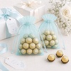 image:imageG2PLUS 100PCS Drawstring Organza Bags 4x6 in  Christmas Dark Green Organza Bags Sheer Mesh Pouches for Candy Fruits Baby Shower Wedding Party FavorsBlue