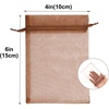 image:imageG2PLUS 100PCS Drawstring Organza Bags 4x6 in  Christmas Dark Green Organza Bags Sheer Mesh Pouches for Candy Fruits Baby Shower Wedding Party FavorsBrown