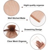 image:imageG2PLUS 100PCS Drawstring Organza Bags 4x6 in  Christmas Dark Green Organza Bags Sheer Mesh Pouches for Candy Fruits Baby Shower Wedding Party FavorsBrown
