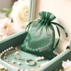 image:imageG2PLUS 100PCS Drawstring Organza Bags 4x6 in  Christmas Dark Green Organza Bags Sheer Mesh Pouches for Candy Fruits Baby Shower Wedding Party FavorsDark Green