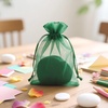 image:imageG2PLUS 100PCS Drawstring Organza Bags 4x6 in  Christmas Dark Green Organza Bags Sheer Mesh Pouches for Candy Fruits Baby Shower Wedding Party FavorsDark Green