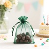 image:imageG2PLUS 100PCS Drawstring Organza Bags 4x6 in  Christmas Dark Green Organza Bags Sheer Mesh Pouches for Candy Fruits Baby Shower Wedding Party FavorsDark Green