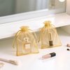 image:imageG2PLUS 100PCS Drawstring Organza Bags 4x6 in  Christmas Dark Green Organza Bags Sheer Mesh Pouches for Candy Fruits Baby Shower Wedding Party FavorsGold