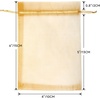 image:imageG2PLUS 100PCS Drawstring Organza Bags 4x6 in  Christmas Dark Green Organza Bags Sheer Mesh Pouches for Candy Fruits Baby Shower Wedding Party FavorsGold