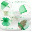image:imageG2PLUS 100PCS Drawstring Organza Bags 4x6 in  Christmas Dark Green Organza Bags Sheer Mesh Pouches for Candy Fruits Baby Shower Wedding Party FavorsGrass Green