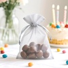 image:imageG2PLUS 100PCS Drawstring Organza Bags 4x6 in  Christmas Dark Green Organza Bags Sheer Mesh Pouches for Candy Fruits Baby Shower Wedding Party FavorsGrey