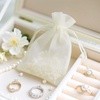 image:imageG2PLUS 100PCS Drawstring Organza Bags 4x6 in  Christmas Dark Green Organza Bags Sheer Mesh Pouches for Candy Fruits Baby Shower Wedding Party FavorsIvory