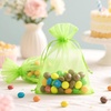 image:imageG2PLUS 100PCS Drawstring Organza Bags 4x6 in  Christmas Dark Green Organza Bags Sheer Mesh Pouches for Candy Fruits Baby Shower Wedding Party FavorsLight Green