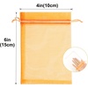 image:imageG2PLUS 100PCS Drawstring Organza Bags 4x6 in  Christmas Dark Green Organza Bags Sheer Mesh Pouches for Candy Fruits Baby Shower Wedding Party FavorsOrange