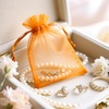 image:imageG2PLUS 100PCS Drawstring Organza Bags 4x6 in  Christmas Dark Green Organza Bags Sheer Mesh Pouches for Candy Fruits Baby Shower Wedding Party FavorsOrange