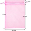 image:imageG2PLUS 100PCS Drawstring Organza Bags 4x6 in  Christmas Dark Green Organza Bags Sheer Mesh Pouches for Candy Fruits Baby Shower Wedding Party FavorsPink B