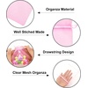 image:imageG2PLUS 100PCS Drawstring Organza Bags 4x6 in  Christmas Dark Green Organza Bags Sheer Mesh Pouches for Candy Fruits Baby Shower Wedding Party FavorsPink B
