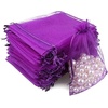 image:imageG2PLUS 100PCS Drawstring Organza Bags 4x6 in  Christmas Dark Green Organza Bags Sheer Mesh Pouches for Candy Fruits Baby Shower Wedding Party FavorsPurple B