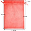 image:imageG2PLUS 100PCS Drawstring Organza Bags 4x6 in  Christmas Dark Green Organza Bags Sheer Mesh Pouches for Candy Fruits Baby Shower Wedding Party FavorsRed