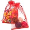 image:imageG2PLUS 100PCS Drawstring Organza Bags 4x6 in  Christmas Dark Green Organza Bags Sheer Mesh Pouches for Candy Fruits Baby Shower Wedding Party FavorsRed