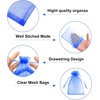 image:imageG2PLUS 100PCS Drawstring Organza Bags 4x6 in  Christmas Dark Green Organza Bags Sheer Mesh Pouches for Candy Fruits Baby Shower Wedding Party FavorsRoyal Blue