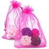 image:imageG2PLUS 100PCS Drawstring Organza Bags 4x6 in  Christmas Dark Green Organza Bags Sheer Mesh Pouches for Candy Fruits Baby Shower Wedding Party FavorsRose Red B