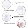 image:imageG2PLUS 100PCS Drawstring Organza Bags 4x6 in  Christmas Dark Green Organza Bags Sheer Mesh Pouches for Candy Fruits Baby Shower Wedding Party FavorsWhite