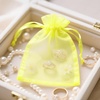 image:imageG2PLUS 100PCS Drawstring Organza Bags 4x6 in  Christmas Dark Green Organza Bags Sheer Mesh Pouches for Candy Fruits Baby Shower Wedding Party FavorsYellow