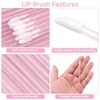 image:imageG2PLUS 100PCS Glitter Crystal Lip Brush Disposable Lip Brushes Lip Gloss ApplicatorsLip Gloss Wands Applicator Perfect Makeup Tool Kits PinkPink100PCS