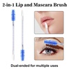 image:imageG2PLUS 100pcs Eyelash Brush Lip Brush Dual Ended Eyelash Extension Brush Black Mascara Wands and Lipstick Applicator Portable Makeup Brush for Eyebrow Lip Gloss and Lash ExtensionBlue
