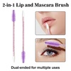 image:imageG2PLUS 100pcs Eyelash Brush Lip Brush Dual Ended Eyelash Extension Brush Black Mascara Wands and Lipstick Applicator Portable Makeup Brush for Eyebrow Lip Gloss and Lash ExtensionPurple