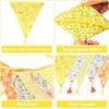 image:imageG2PLUS 108Ft Cotton Triangle Bunting Banner  12pcs Blue and Green Floral Fabric Pennant Flag with Tassels Double Side Triangle Banner Garland for Weddings Birthdays Garden amp Baby ShowersYellow