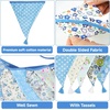 image:imageG2PLUS 108Ft Cotton Triangle Bunting Banner  12pcs Blue and Green Floral Fabric Pennant Flag with Tassels Double Side Triangle Banner Garland for Weddings Birthdays Garden amp Baby ShowersBlue