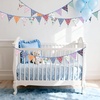 image:imageG2PLUS 108Ft Cotton Triangle Bunting Banner  12pcs Blue and Green Floral Fabric Pennant Flag with Tassels Double Side Triangle Banner Garland for Weddings Birthdays Garden amp Baby ShowersMulti Color