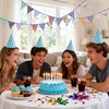image:imageG2PLUS 108Ft Cotton Triangle Bunting Banner  12pcs Blue and Green Floral Fabric Pennant Flag with Tassels Double Side Triangle Banner Garland for Weddings Birthdays Garden amp Baby ShowersMulti Color