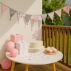 image:imageG2PLUS 108Ft Cotton Triangle Bunting Banner  12pcs Blue and Green Floral Fabric Pennant Flag with Tassels Double Side Triangle Banner Garland for Weddings Birthdays Garden amp Baby ShowersPink and Gray
