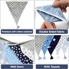 image:imageG2PLUS 108Ft Cotton Triangle Bunting Banner  12pcs Blue and Green Floral Fabric Pennant Flag with Tassels Double Side Triangle Banner Garland for Weddings Birthdays Garden amp Baby ShowersBlue and Gray