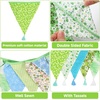 image:imageG2PLUS 108Ft Cotton Triangle Bunting Banner  12pcs Blue and Green Floral Fabric Pennant Flag with Tassels Double Side Triangle Banner Garland for Weddings Birthdays Garden amp Baby ShowersBlue and Green