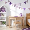 image:imageG2PLUS 108Ft Cotton Triangle Bunting Banner  12pcs Blue and Green Floral Fabric Pennant Flag with Tassels Double Side Triangle Banner Garland for Weddings Birthdays Garden amp Baby ShowersPurple
