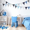 image:imageG2PLUS 108Ft Cotton Triangle Bunting Banner  12pcs Blue and Green Floral Fabric Pennant Flag with Tassels Double Side Triangle Banner Garland for Weddings Birthdays Garden amp Baby ShowersBlue and Gray