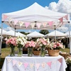 image:imageG2PLUS 108Ft Cotton Triangle Bunting Banner  12pcs Blue and Green Floral Fabric Pennant Flag with Tassels Double Side Triangle Banner Garland for Weddings Birthdays Garden amp Baby ShowersPink