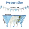 image:imageG2PLUS 108Ft Cotton Triangle Bunting Banner  12pcs Blue and Green Floral Fabric Pennant Flag with Tassels Double Side Triangle Banner Garland for Weddings Birthdays Garden amp Baby ShowersBlue