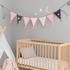 image:imageG2PLUS 108Ft Cotton Triangle Bunting Banner  12pcs Blue and Green Floral Fabric Pennant Flag with Tassels Double Side Triangle Banner Garland for Weddings Birthdays Garden amp Baby ShowersPink and Gray