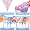 image:imageG2PLUS 108Ft Cotton Triangle Bunting Banner  12pcs Blue and Green Floral Fabric Pennant Flag with Tassels Double Side Triangle Banner Garland for Weddings Birthdays Garden amp Baby ShowersMulti Color