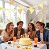 image:imageG2PLUS 108Ft Cotton Triangle Bunting Banner  12pcs Blue and Green Floral Fabric Pennant Flag with Tassels Double Side Triangle Banner Garland for Weddings Birthdays Garden amp Baby ShowersYellow