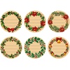 image:imageG2PLUS 120Pcs Christmas Gift Stickers  2 Inch Round Kraft Paper Christmas Holiday Wreath Labels Stickers for Gift Wrapping Party Favors DIY CraftsBrown Green Red