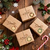 image:imageG2PLUS 120Pcs Christmas Gift Stickers  2 Inch Round Kraft Paper Christmas Holiday Wreath Labels Stickers for Gift Wrapping Party Favors DIY CraftsBrown Green Red