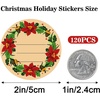image:imageG2PLUS 120Pcs Christmas Gift Stickers  2 Inch Round Kraft Paper Christmas Holiday Wreath Labels Stickers for Gift Wrapping Party Favors DIY CraftsBrown Green Red