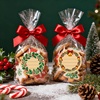 image:imageG2PLUS 120Pcs Christmas Gift Stickers  2 Inch Round Kraft Paper Christmas Holiday Wreath Labels Stickers for Gift Wrapping Party Favors DIY CraftsBrown Green Red