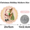 image:imageG2PLUS 120Pcs Christmas Gift Stickers  2 Inch Round Kraft Paper Christmas Holiday Wreath Labels Stickers for Gift Wrapping Party Favors DIY CraftsPink
