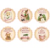 image:imageG2PLUS 120Pcs Christmas Gift Stickers  2 Inch Round Kraft Paper Christmas Holiday Wreath Labels Stickers for Gift Wrapping Party Favors DIY CraftsPink