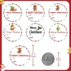 image:imageG2PLUS 120Pcs Christmas Gift Stickers  2 Inch Round Kraft Paper Christmas Holiday Wreath Labels Stickers for Gift Wrapping Party Favors DIY CraftsRed Green