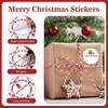 image:imageG2PLUS 120Pcs Christmas Gift Stickers  2 Inch Round Kraft Paper Christmas Holiday Wreath Labels Stickers for Gift Wrapping Party Favors DIY CraftsRed Green
