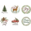 image:imageG2PLUS 120Pcs Christmas Gift Stickers  2 Inch Round Kraft Paper Christmas Holiday Wreath Labels Stickers for Gift Wrapping Party Favors DIY CraftsVintage Red Green